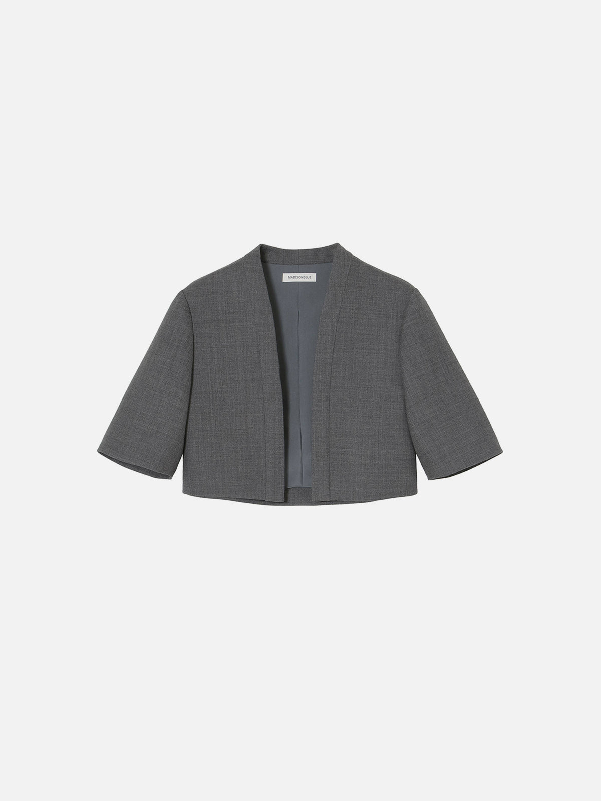 NO COLLAR BOLERO JACKET WOOL