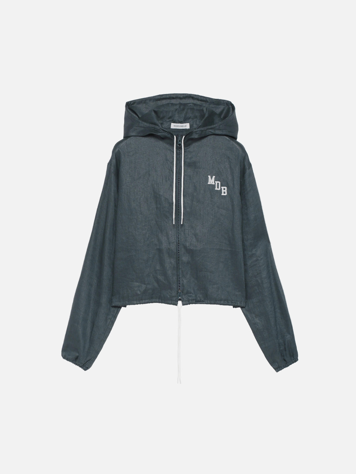 SWEAT À CAPUCHE ZIPPÉ COLLEGE EN LIN