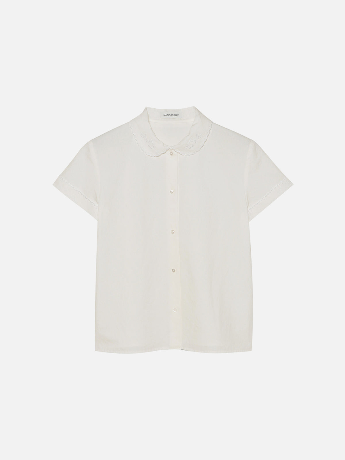 ROUND COLLAR H/S SH EMBROIDERY C/LI