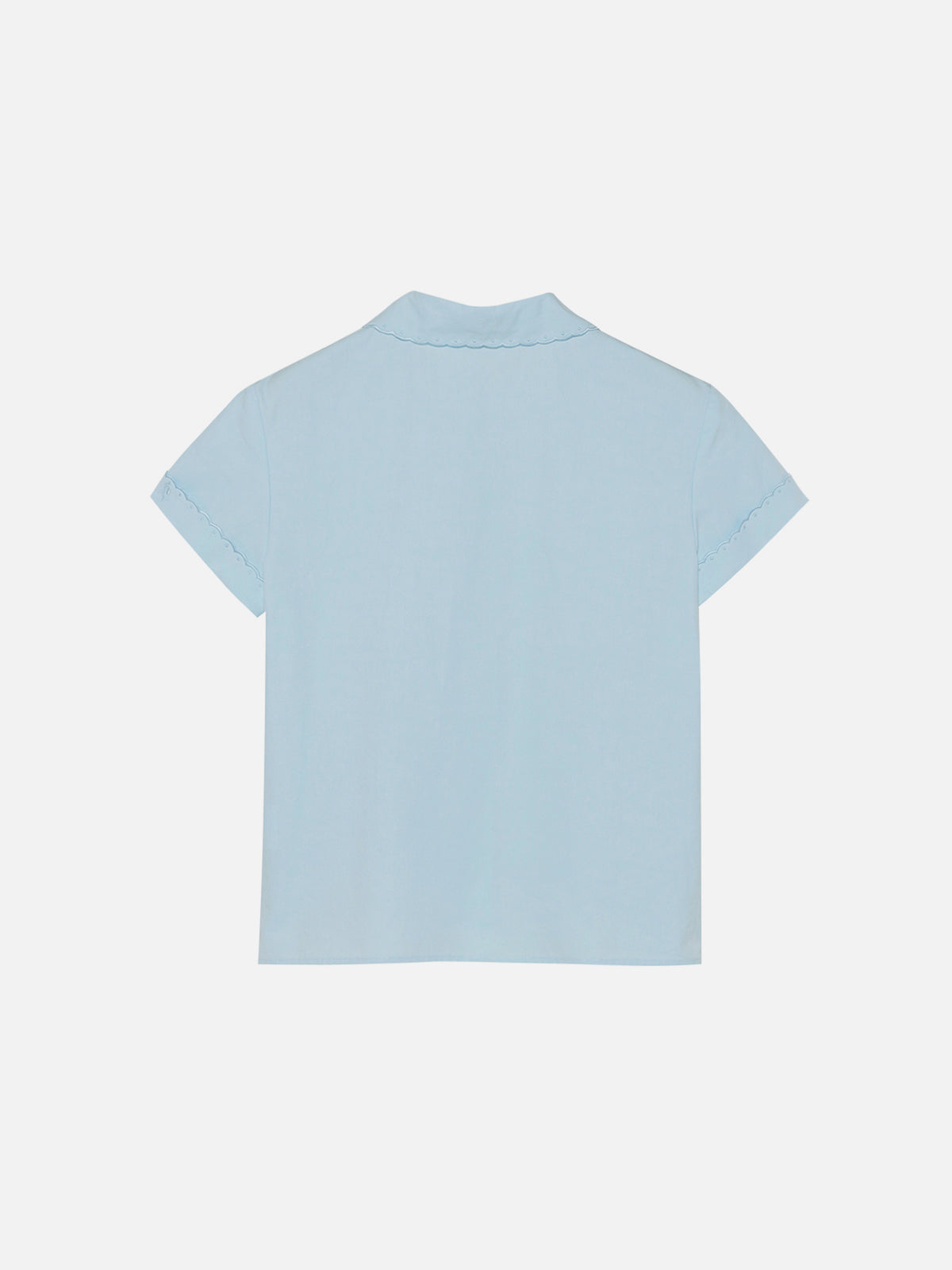ROUND COLLAR H/S SH EMBROIDERY C/LI