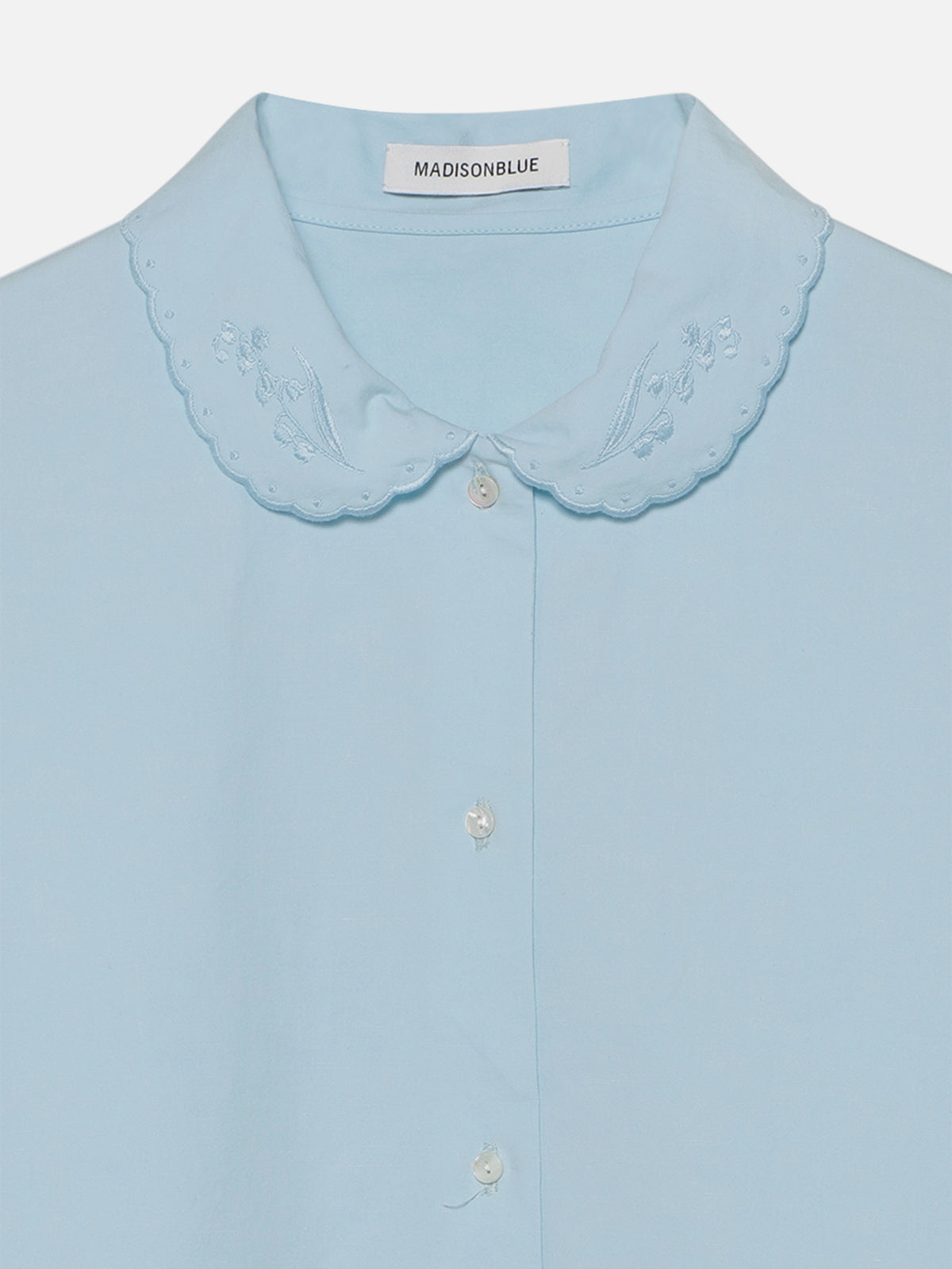 ROUND COLLAR H/S SH EMBROIDERY C/LI