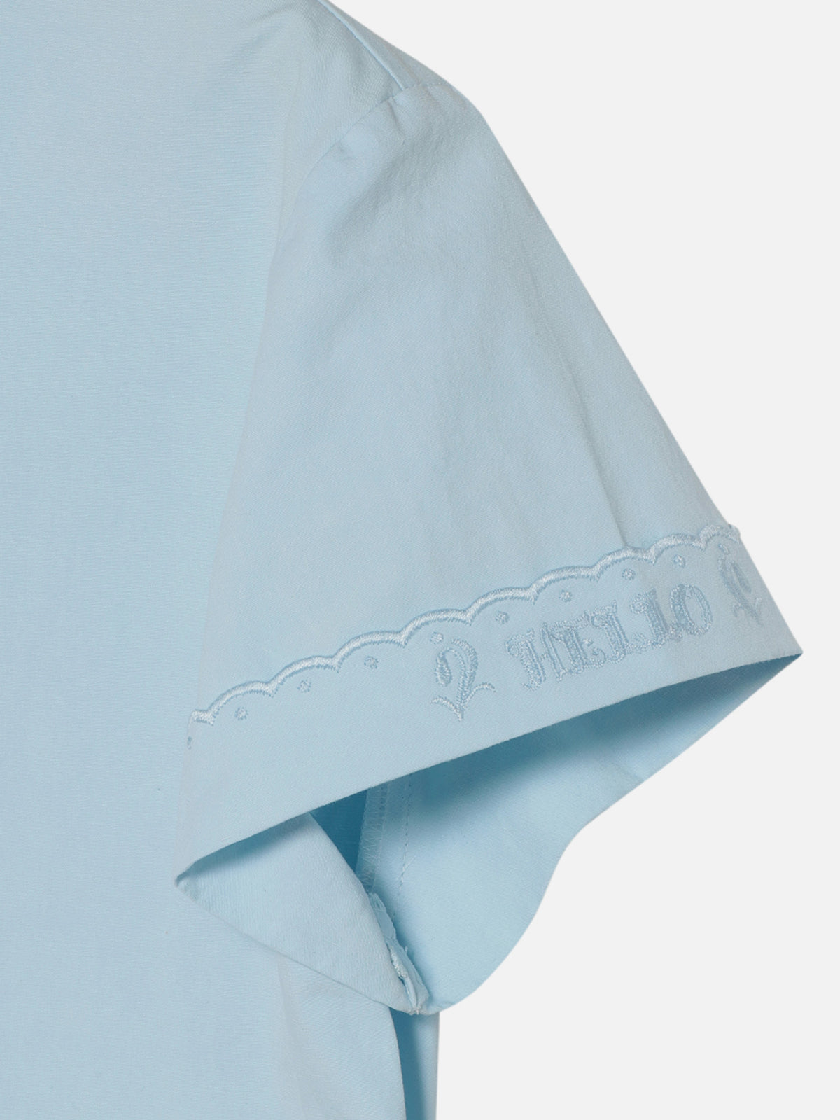ROUND COLLAR H/S SH EMBROIDERY C/LI