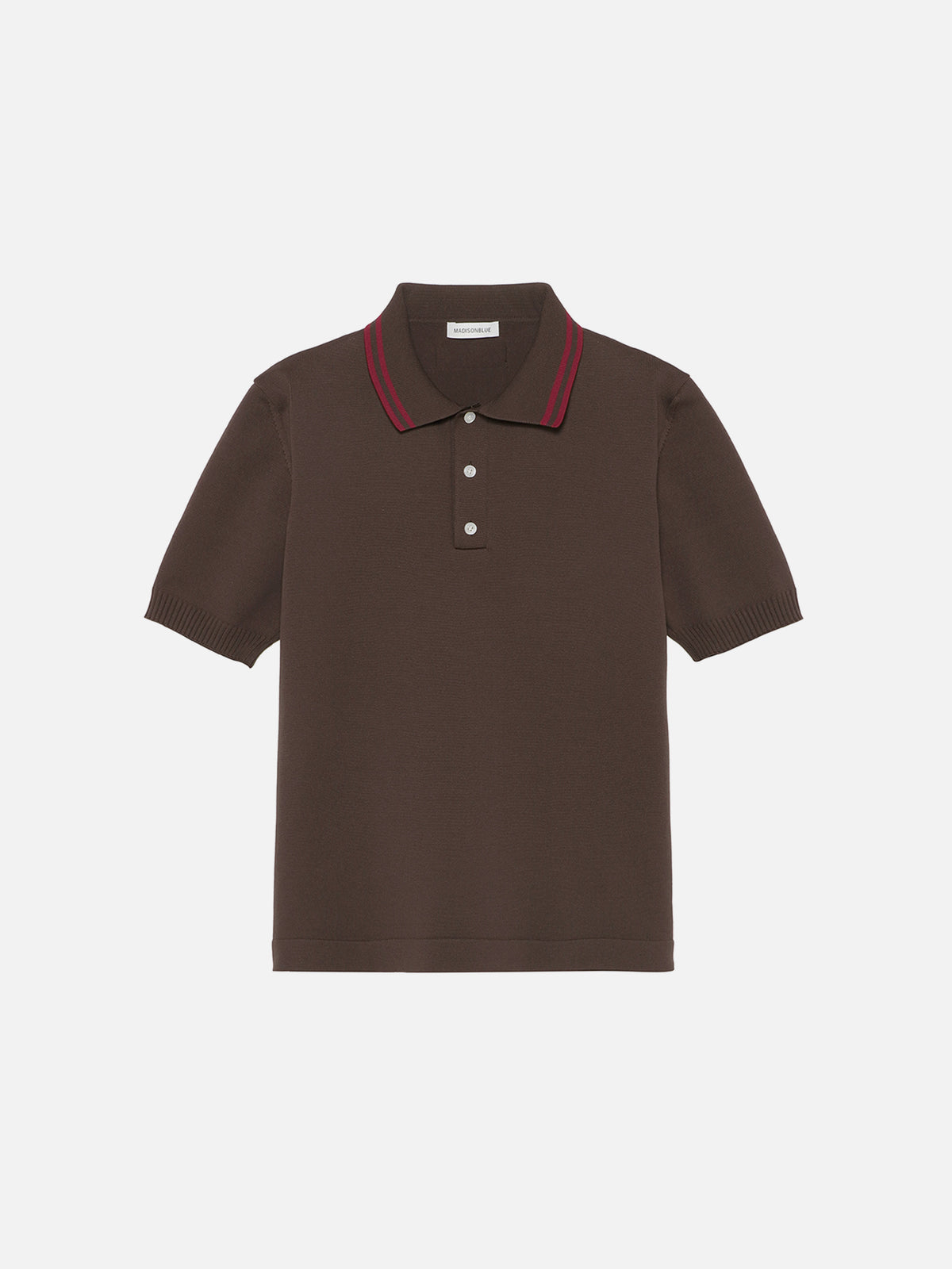 Polo en maille à double col rayé