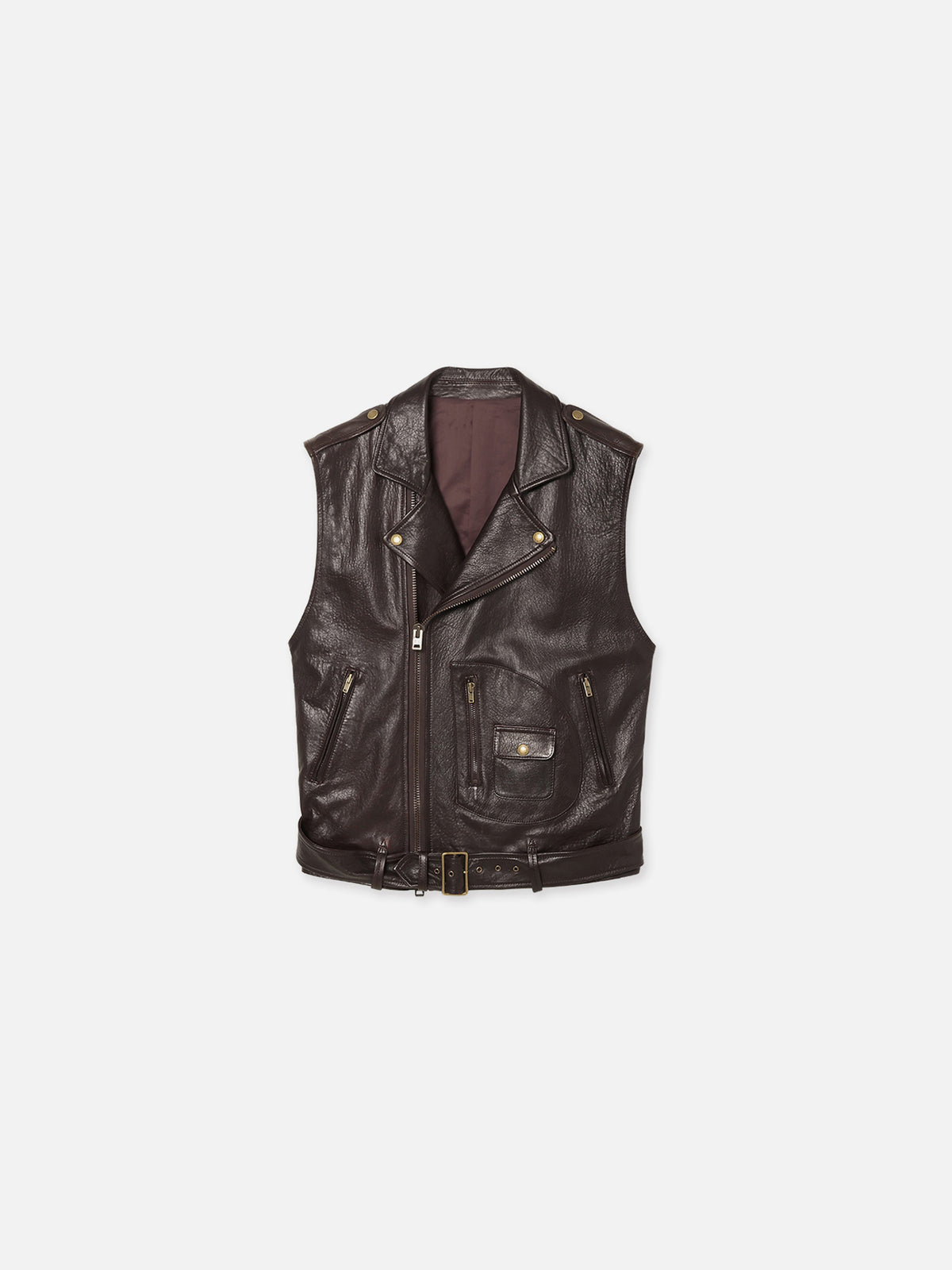 RIDERS VEST LEATHER MNS