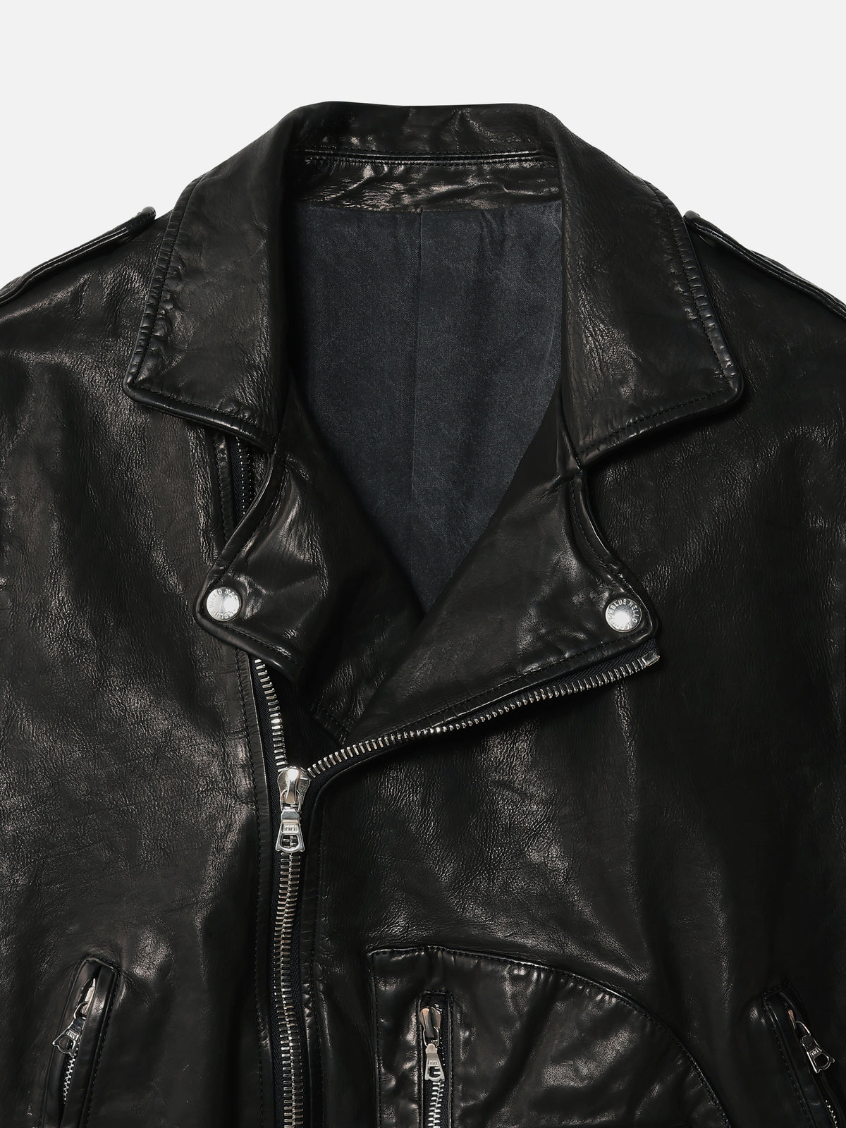 VESTE EN CUIR STYLE MOTARD