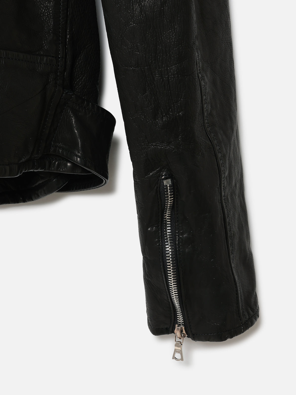 VESTE EN CUIR STYLE MOTARD