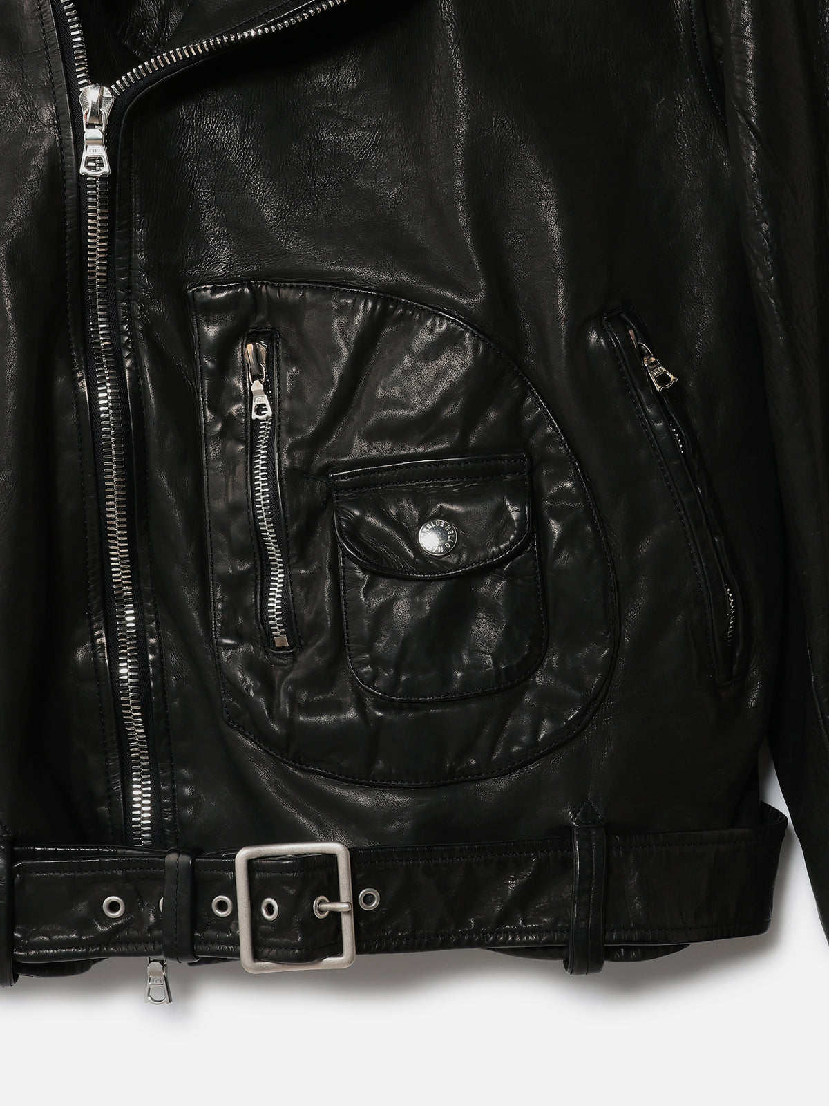 VESTE EN CUIR STYLE MOTARD