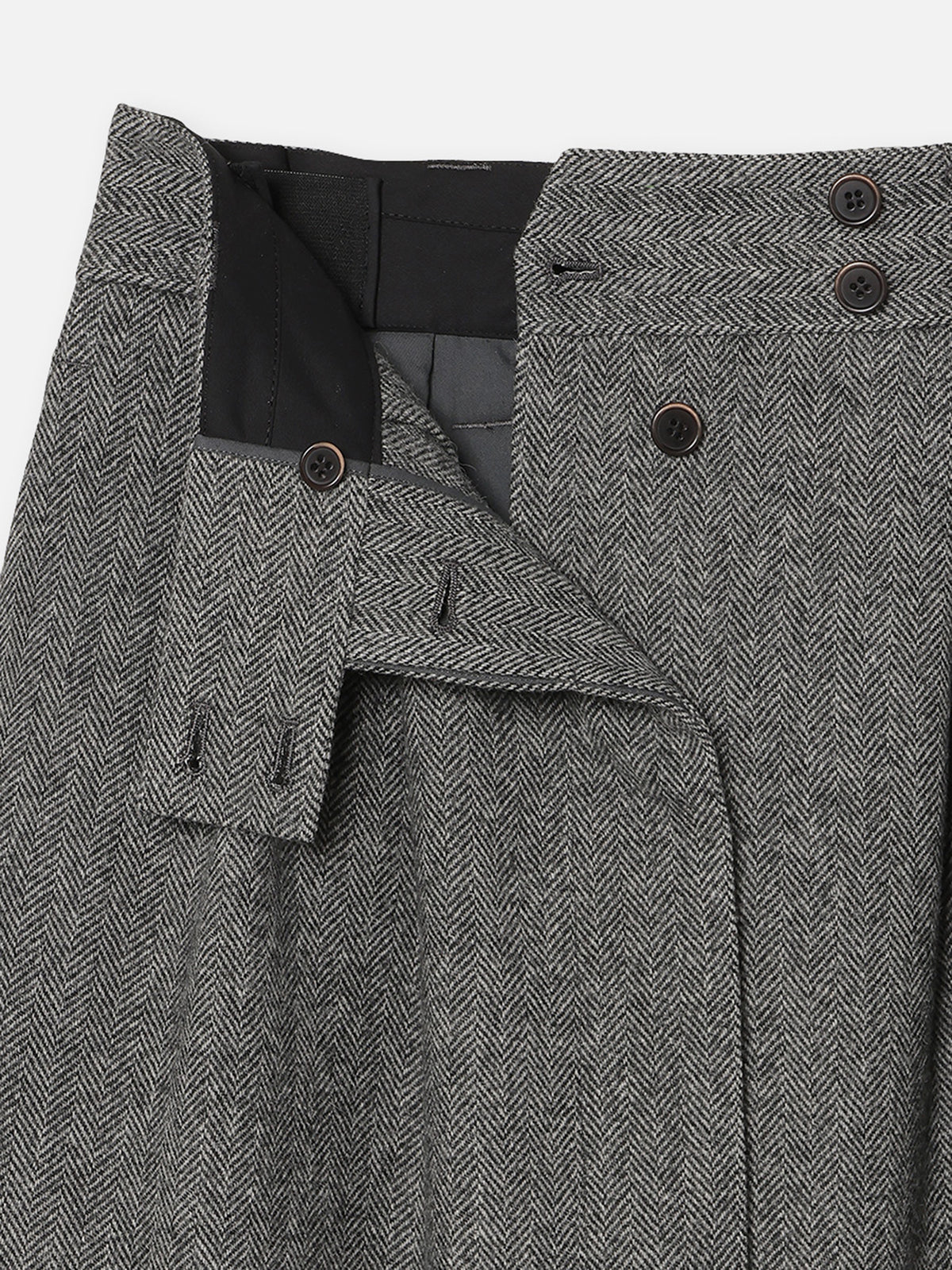 SLACKS REMAKE MIDDLE SK HERRINGBONE