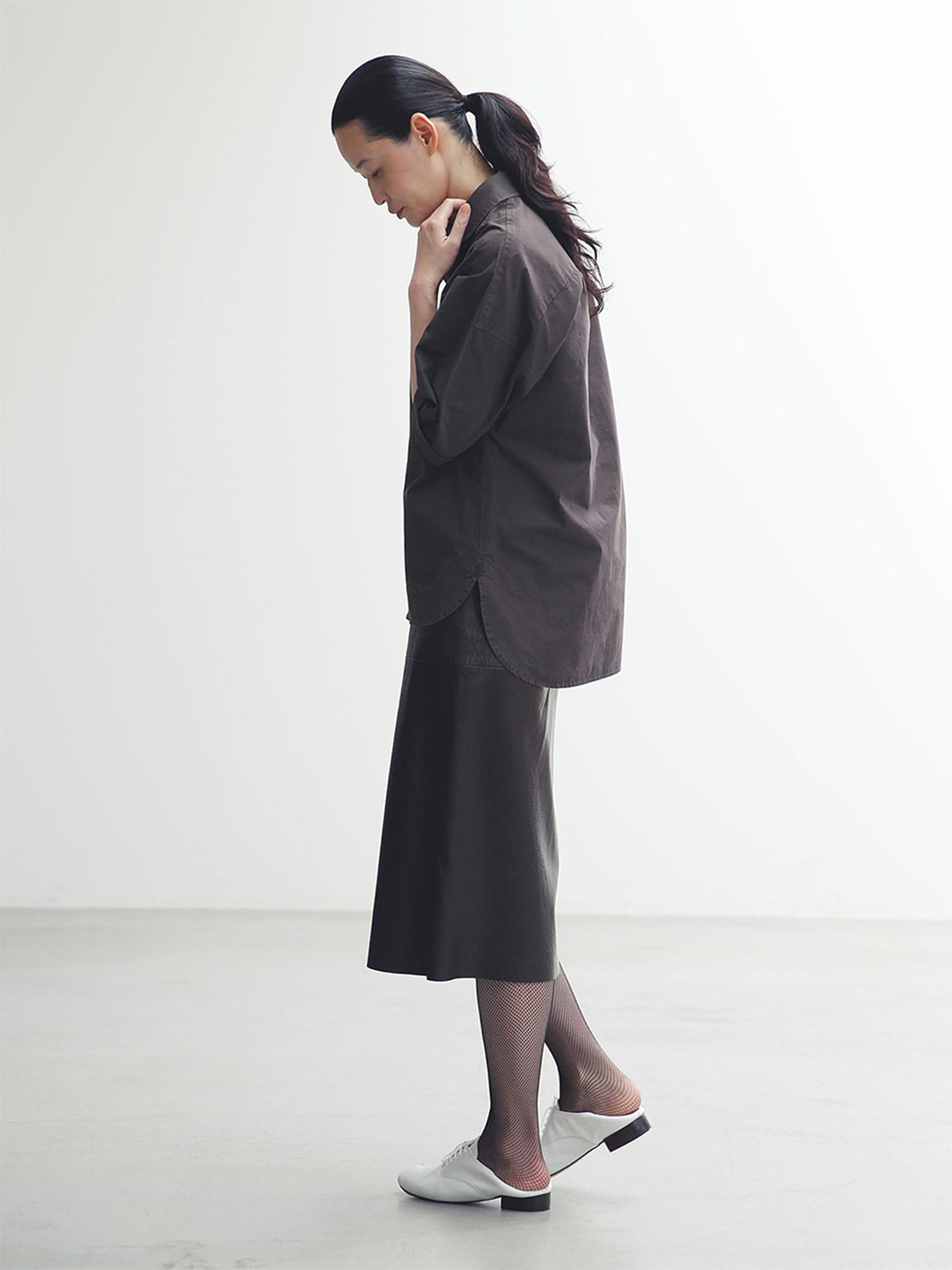 A-LINE LEATHER SKIRT