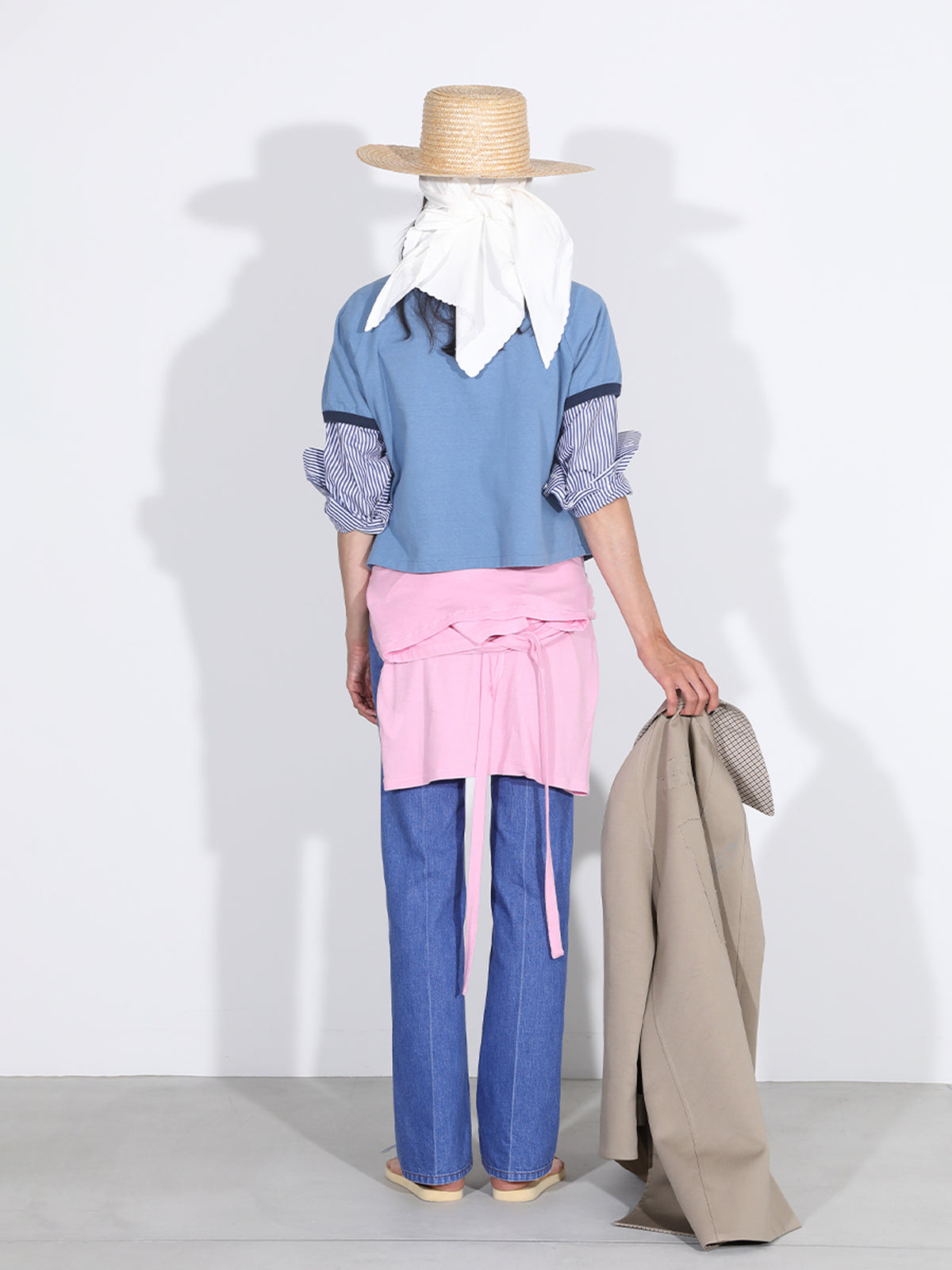 CENTER CREASE FLARE PANTS DENIM
