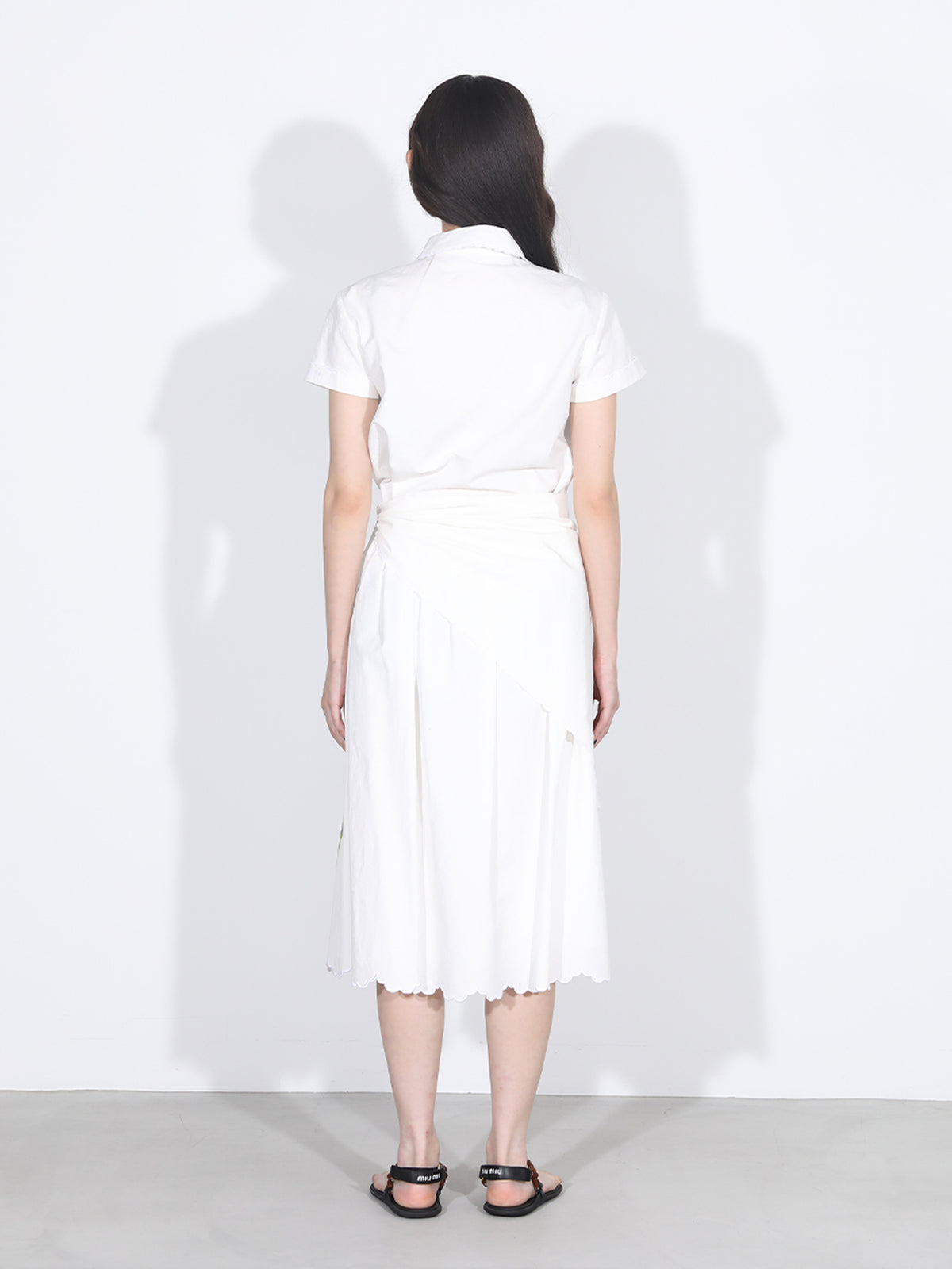 ROUND COLLAR H/S SH EMBROIDERY C/LI